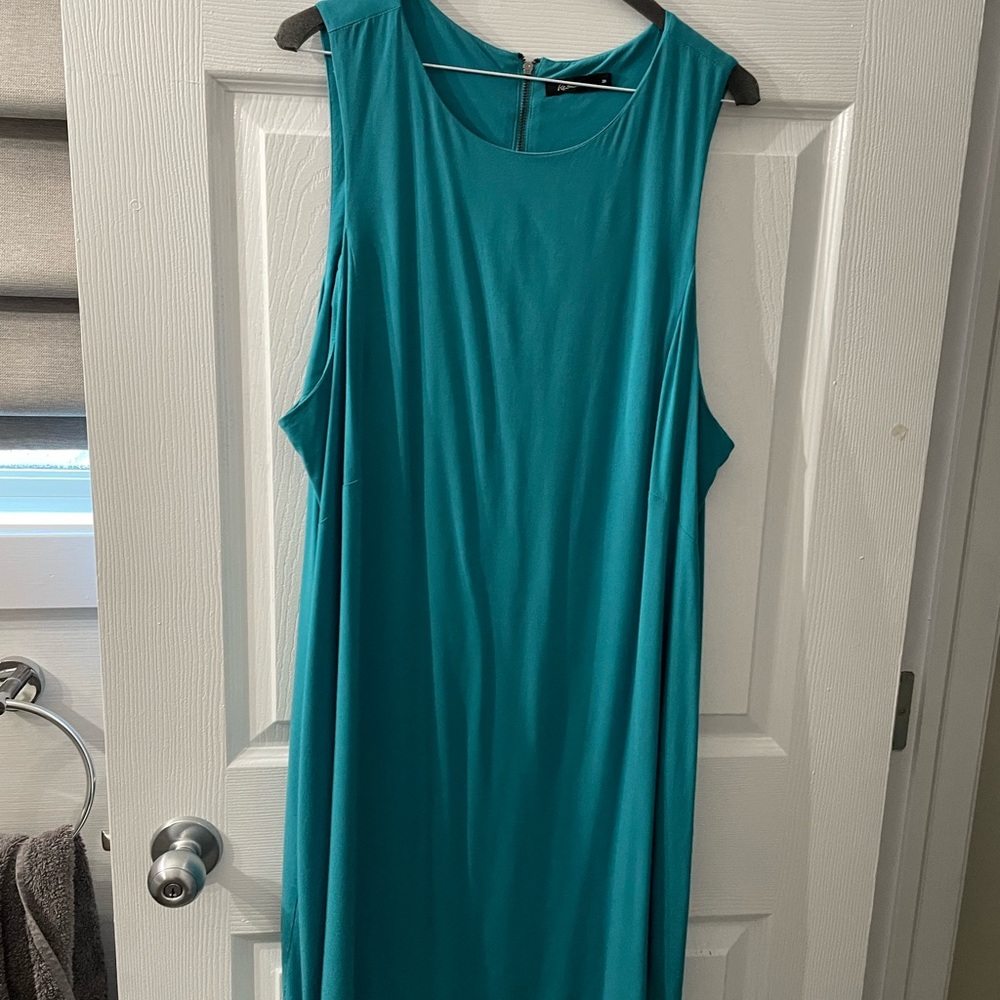 Turquoise above knee sleeveless dress